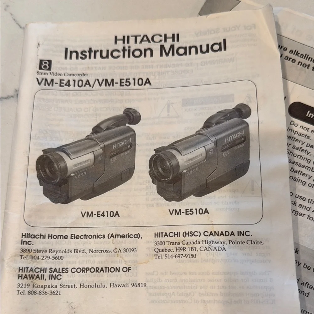 Hitachi Gray Video Camera with Accessories